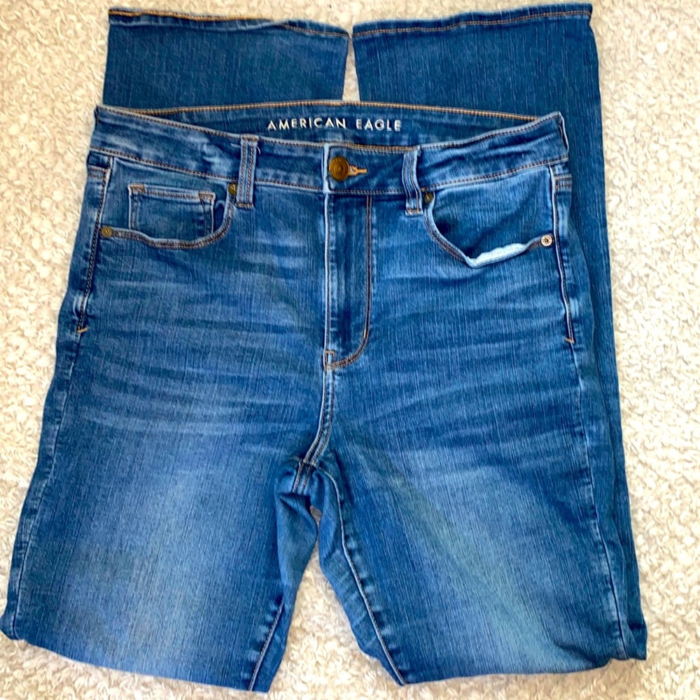 American Eagle Outfitters Women’s Sz 12 High Rise Skinny Kick gently worn